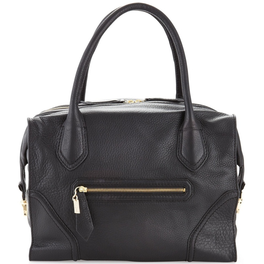 SOLD Foley + Corinna Black Leather Boxy Tote - Picture 2 of 6